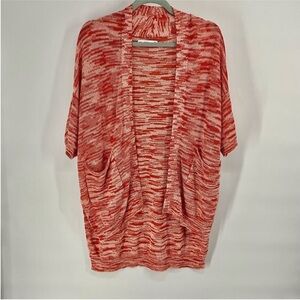 Zara orange Red and White Knit Cardigan S